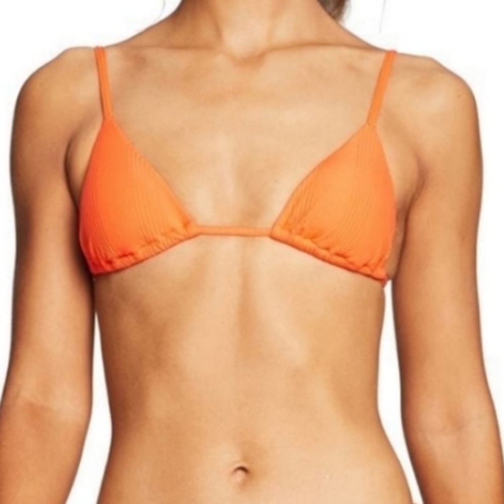 NWT Vitamin A Sol Triangle Bikini Top Orange Crush Small